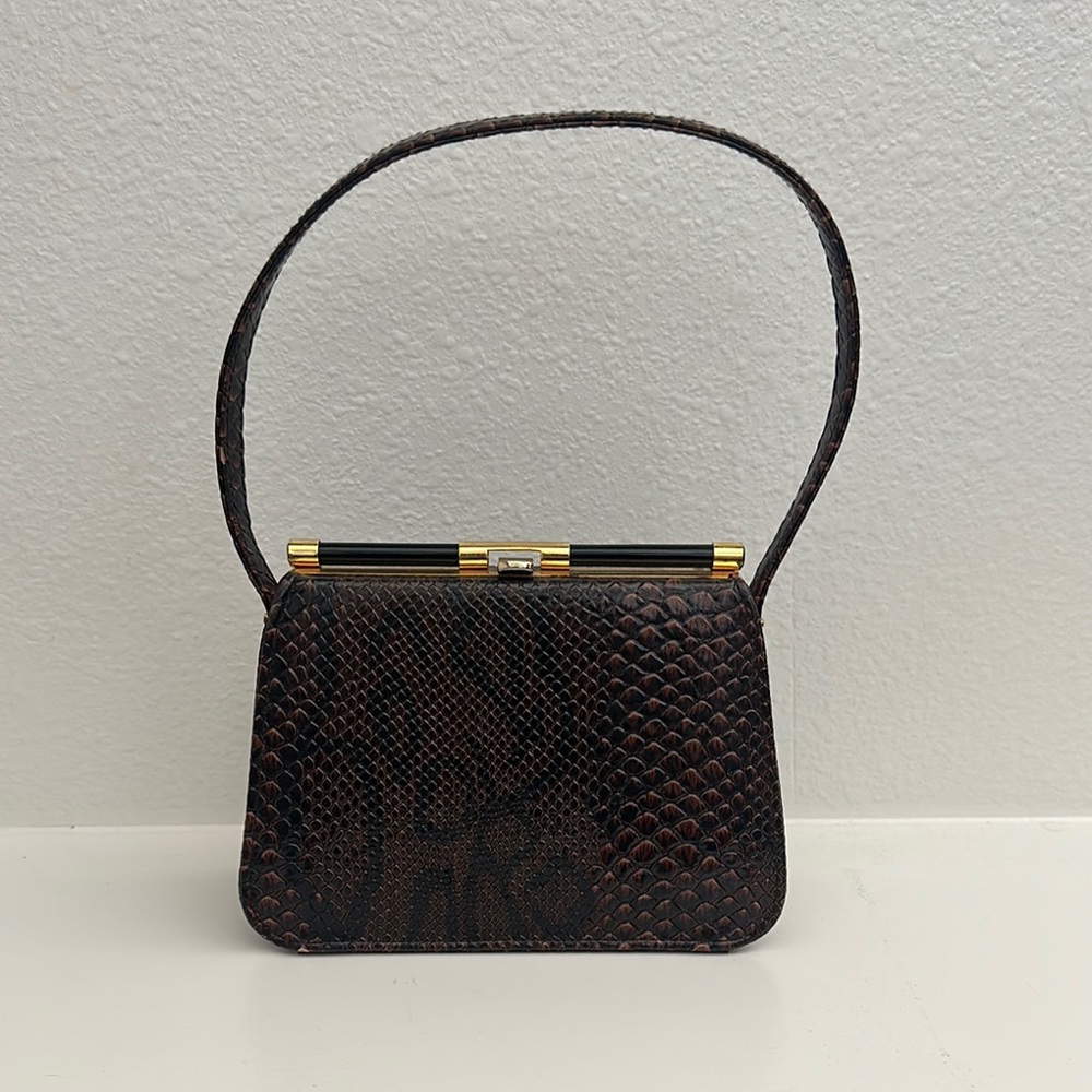 Faux Brown Snakeskin Women's Bag